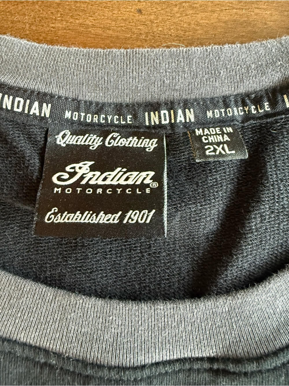 Indian Motorcycle Men's Long Sleeve Raglan Tee - Black & Gray - Picture 2 of 4
